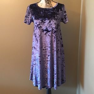 LuLaRoe blue crushed velvet Carly dress size XS